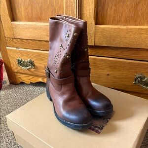 Denim & Supply Ralph Lauren brown leather mid calf boots, women’s sz 9B